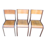 Set of 3 old school chairs