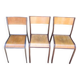 Lot de 3 chaises d'école anciennes