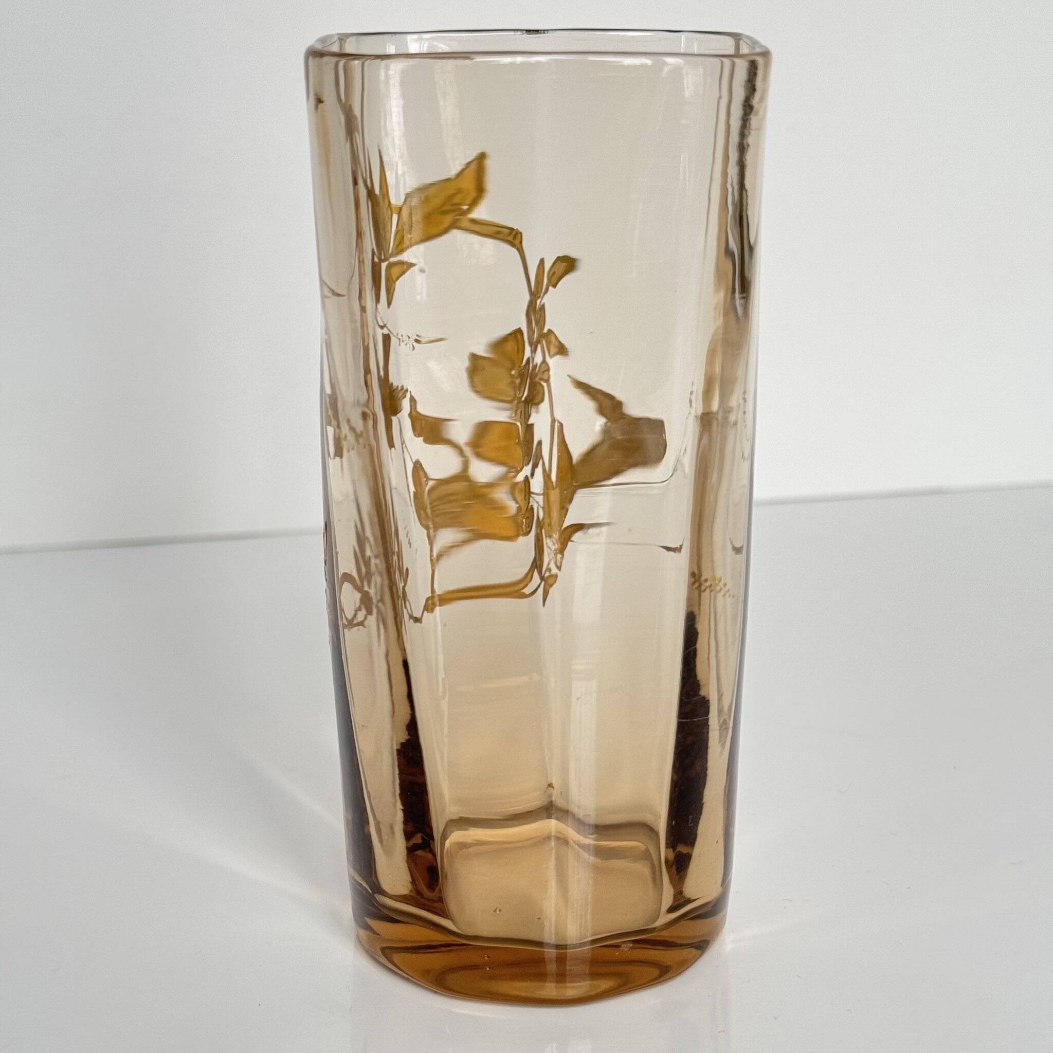 Crystal Vase | Gilded Branch and Bird Decor | Late 19th Century