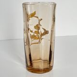 Vase en cristal à décor doré de branches et d'oiseaux, fin XIXe siècle