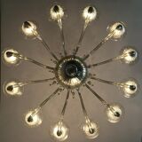 Lustre en verre de Murano, gris clair