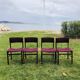 Chaises pourpres en palissandre de Roche Bobois 1970