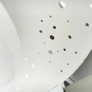 Perforated metal pendant lamp in mid-century style attributed to Ernest Igl for Hillebrand Leuchten, 1960s.
