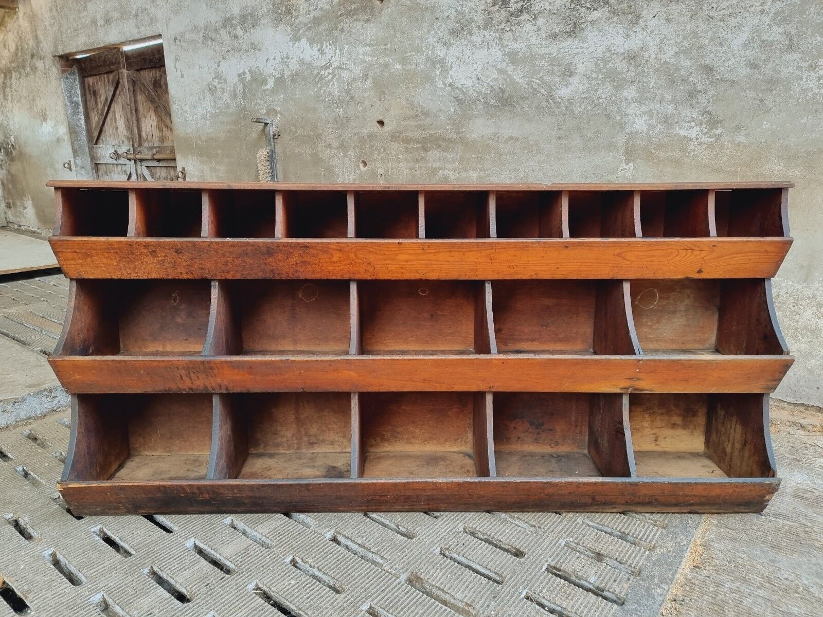 Antique grocery cabinet shop cabinet pine compartment unit 230 cm