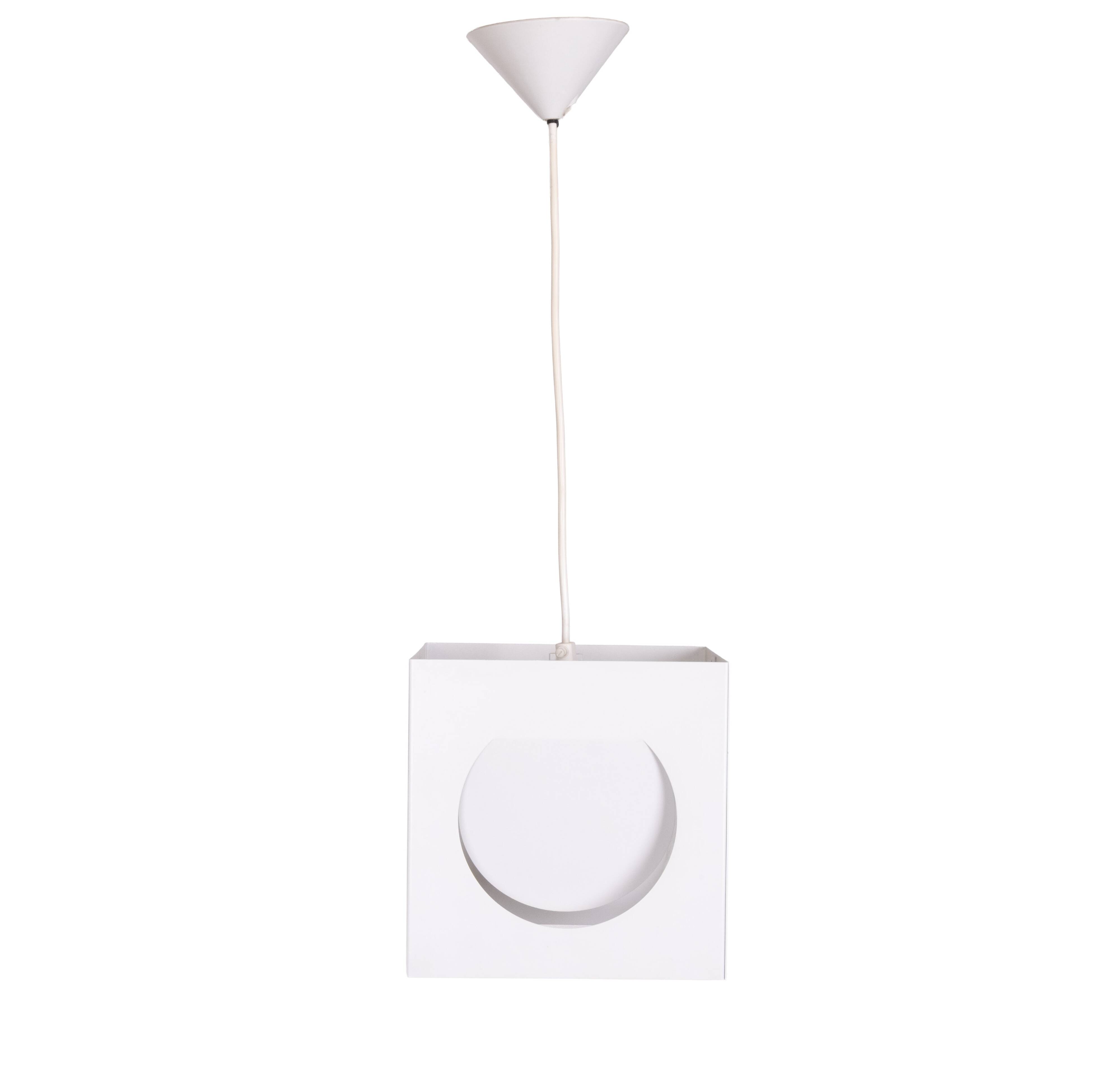 Square metal pendant lamp by Shogo Suzuki for Orno, Finland 1960’s