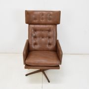 Mid-century leatherette rotatable armchair,1960's.