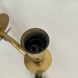 Pair of vintage wall lamps, solid brass, France 1950