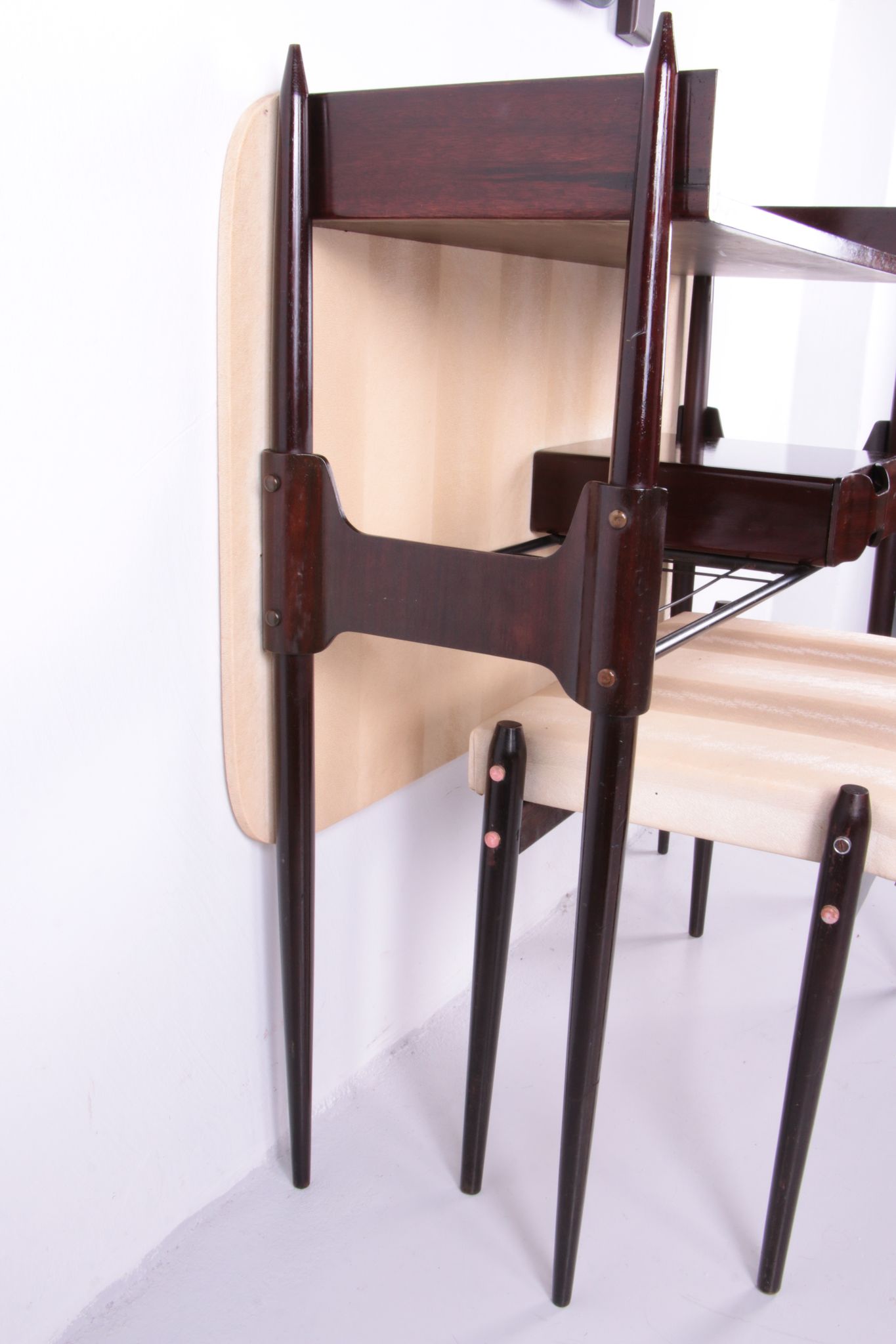 Ico Parisi Wall unit with mirror and stool 1950 Italy