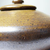 Vintage Japanese-style teapot from the 70s-90s, handmade brown stoneware signed Pichon.