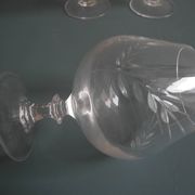 6 vintage French crystal glasses Fleury Arques cognac glasses