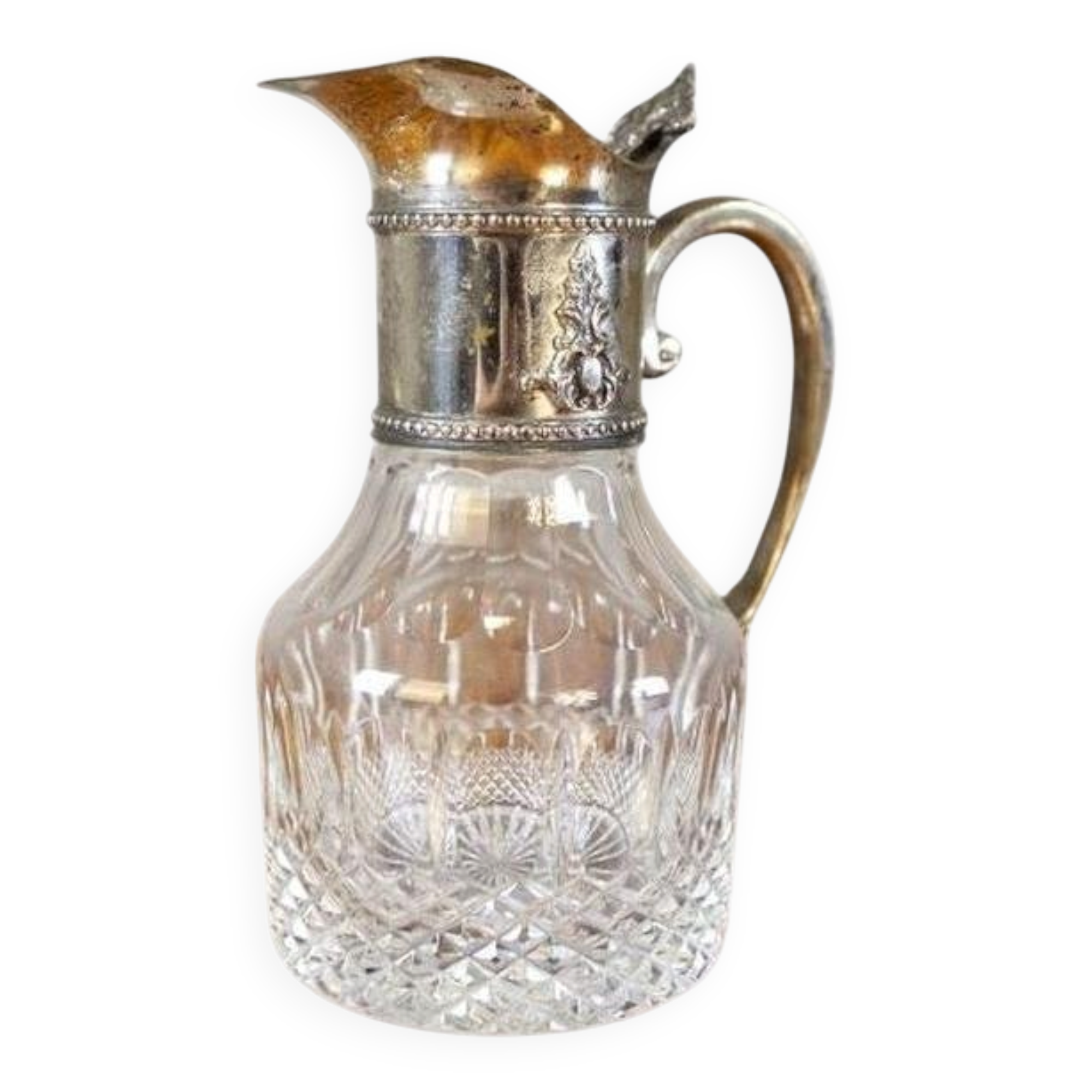English Pitcher with Silver-Plated Handle, 1920s