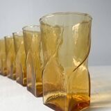 Lot de 6 verres twist ambrés