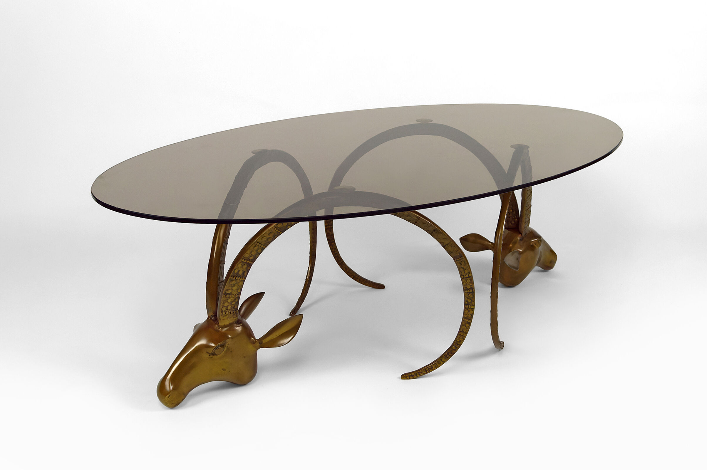 Coffee table with mouflons by Alain Chervet, circa 1970