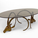 Coffee table with mouflons by Alain Chervet, circa 1970