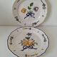 Pair of antique hand-painted plates