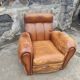 Red leather club chair