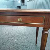 Old style flat desk louis xvi leather tray with 2 pulls