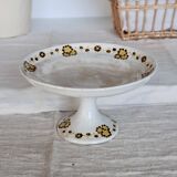 Vintage iron earth compote dish Boch La Louvière - Orange decor