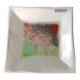 White ceramic and green crystal glass catch-all by Daniel Schletti.