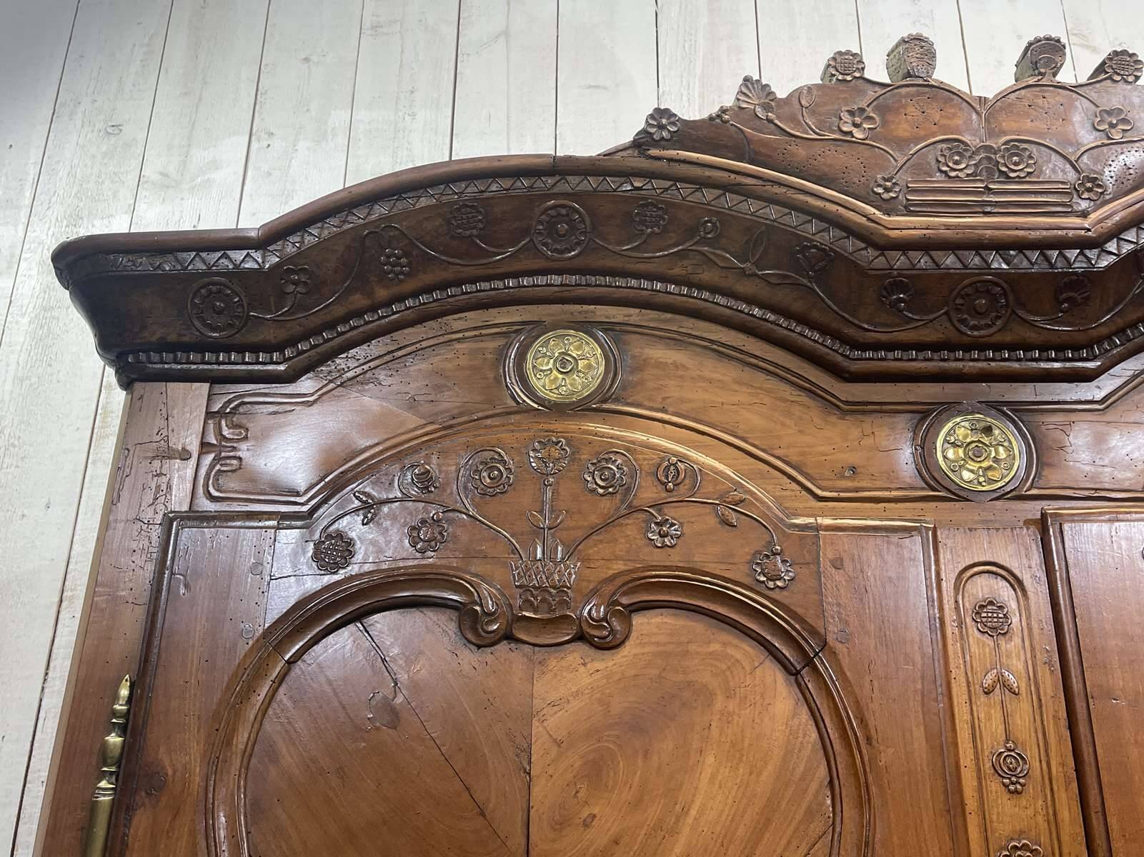 Wedding armoire from Rennes dated 1857 and signed François fils Denot.