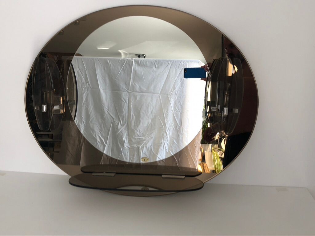 Miroir Lupi Cristal Luxor avec 2 appliques intégrées et tablette