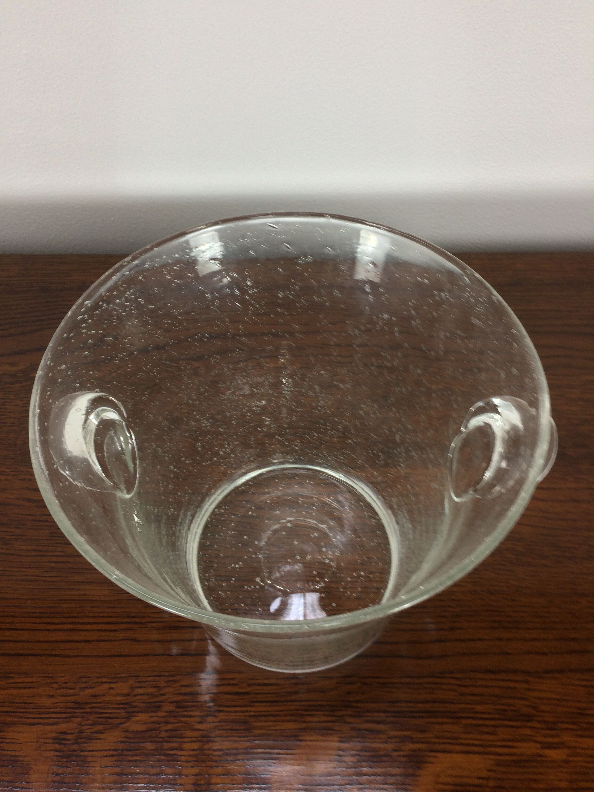 Biot champagne bucket bubbled glass, signed