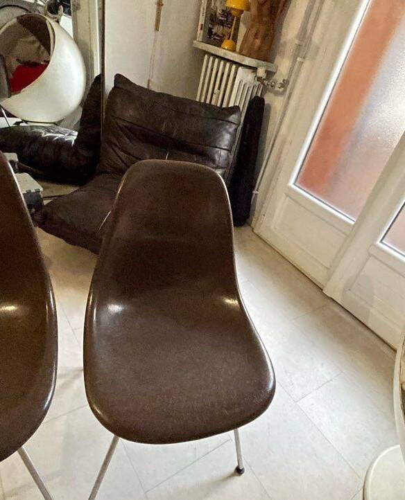 4 authentic Charles Eames and Ray Miller chairs - Fibreglass