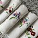 7 antique and embroidered napkins