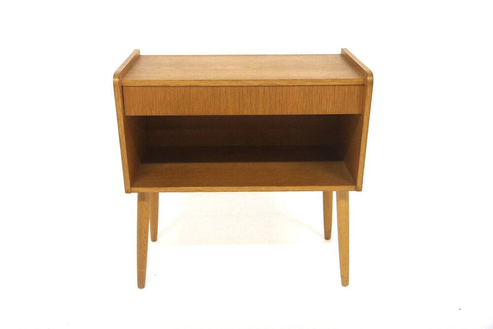 Scandinavian oak bedside table, Sweden, 1960
