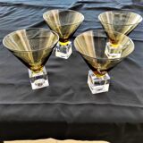 DESIGN GLASSES handcrafted color: 1 set of 4 glasses color AMBER