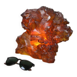 Vintage Italian Orange Sculpture Lamp, 70s