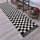 2x10 Checkered Moroccan Runner Rug 70x302Cm SK 242433