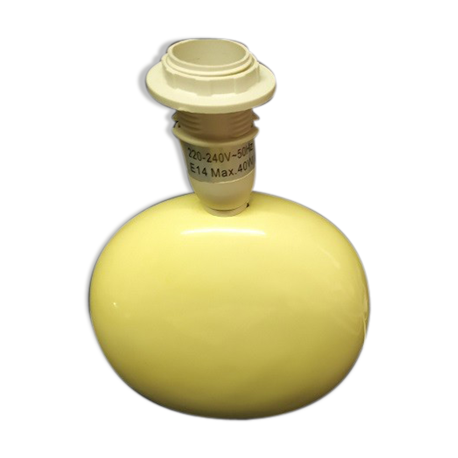 Beige porcelain round bedside lamp