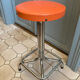 Duo of chair and stool 1970 orange and chromes