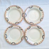 Assiettes creuses HBCM modèle Pauline orange et noir