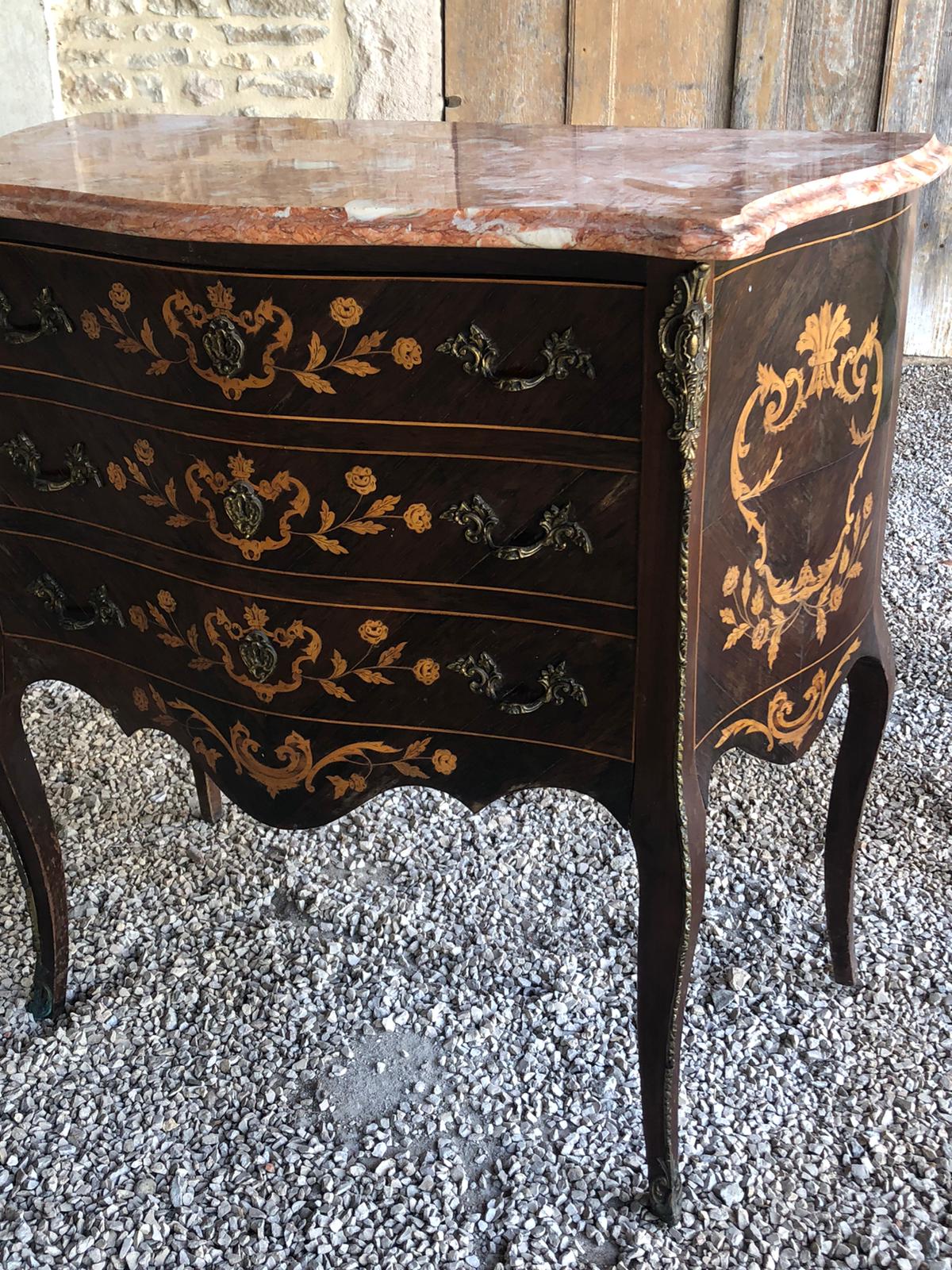 Inlay console with marble