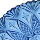 Rare French Fruit Bowl Blue Pressed Glass 33cm