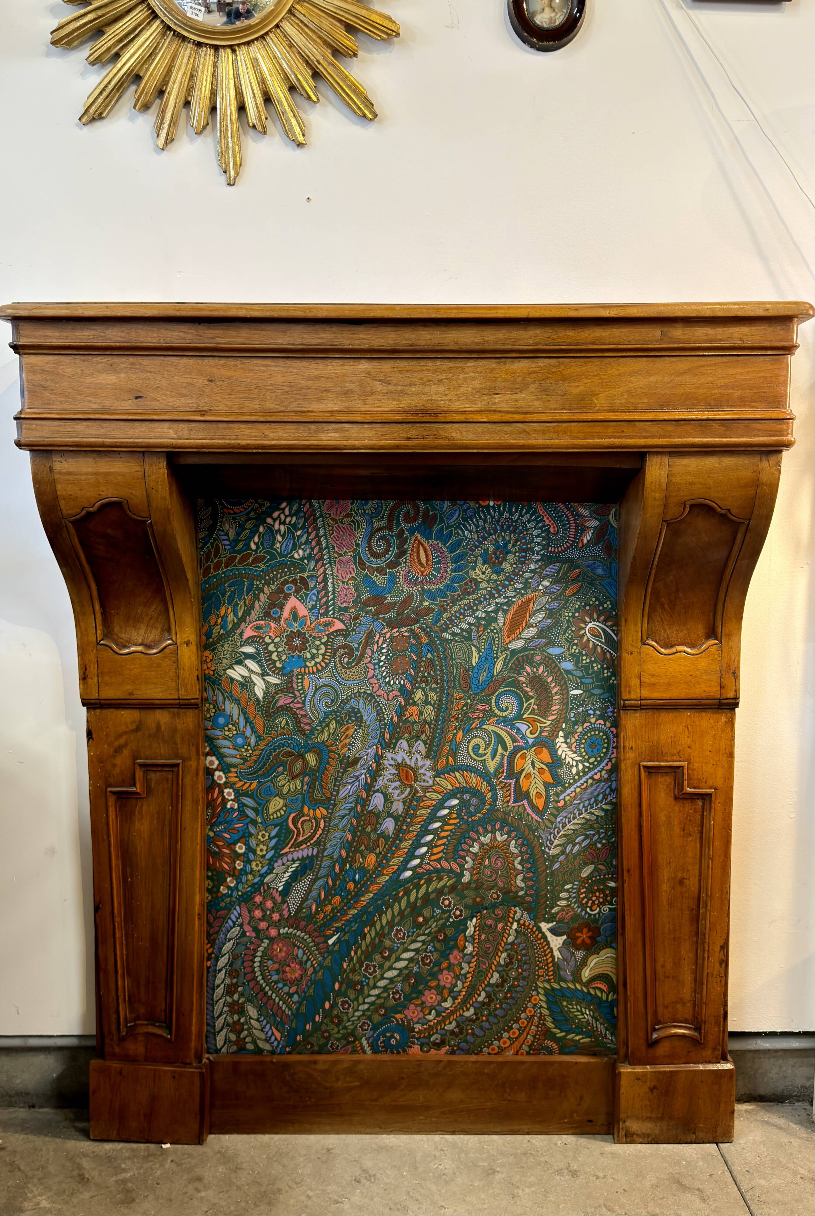 Antique Walnut Carved Wood Fireplace – Decorative Fireplace Mantel