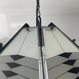 Post Modern pendant light in metal and glass