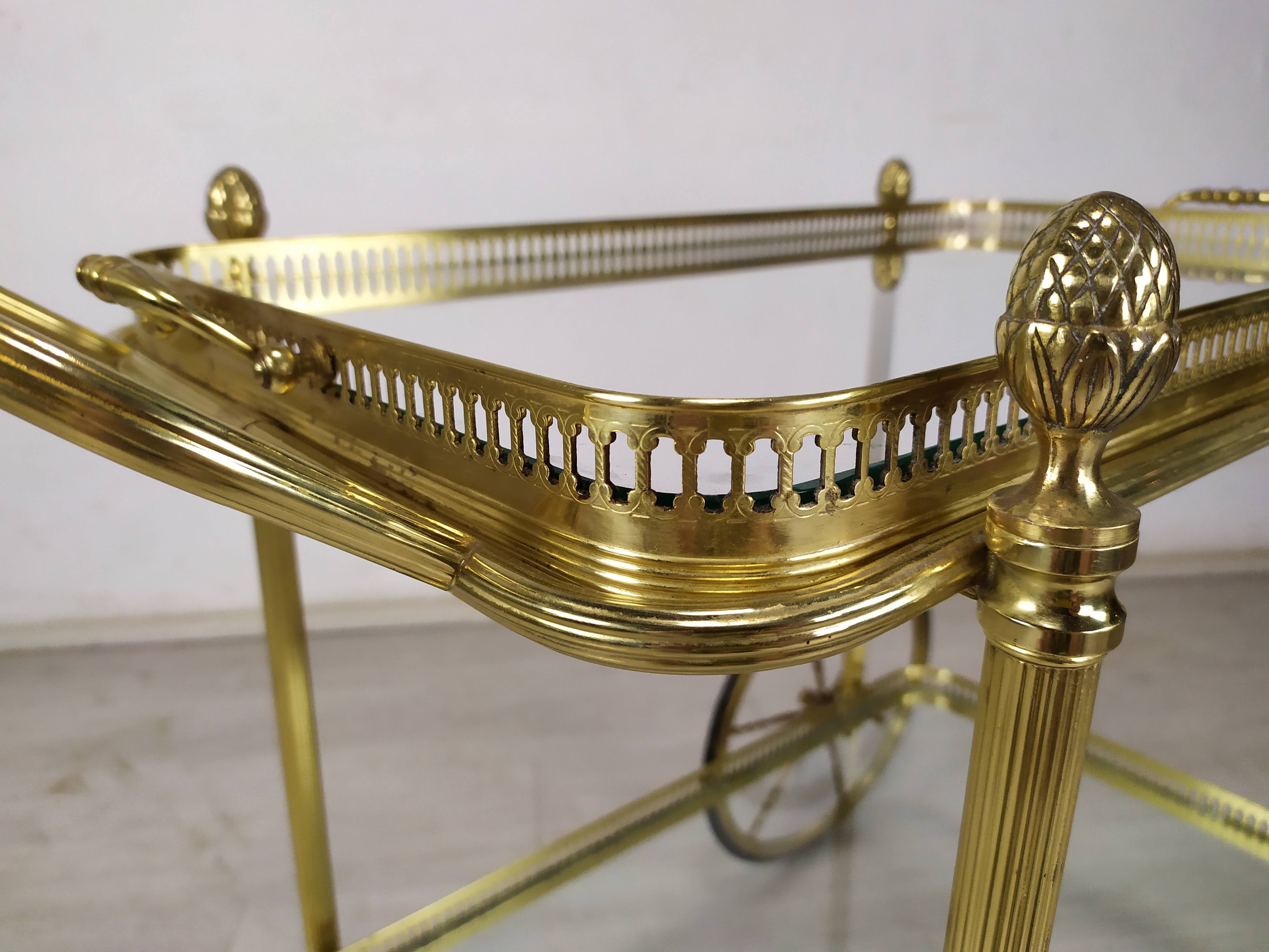 Vintage brass bar trolley service