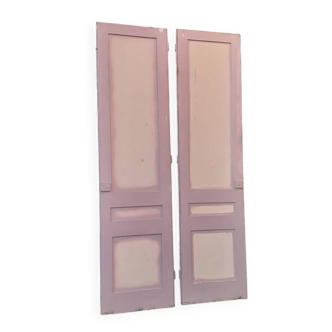 Pairs of large antique Haussmann-style wardrobe doors from the 19th century.