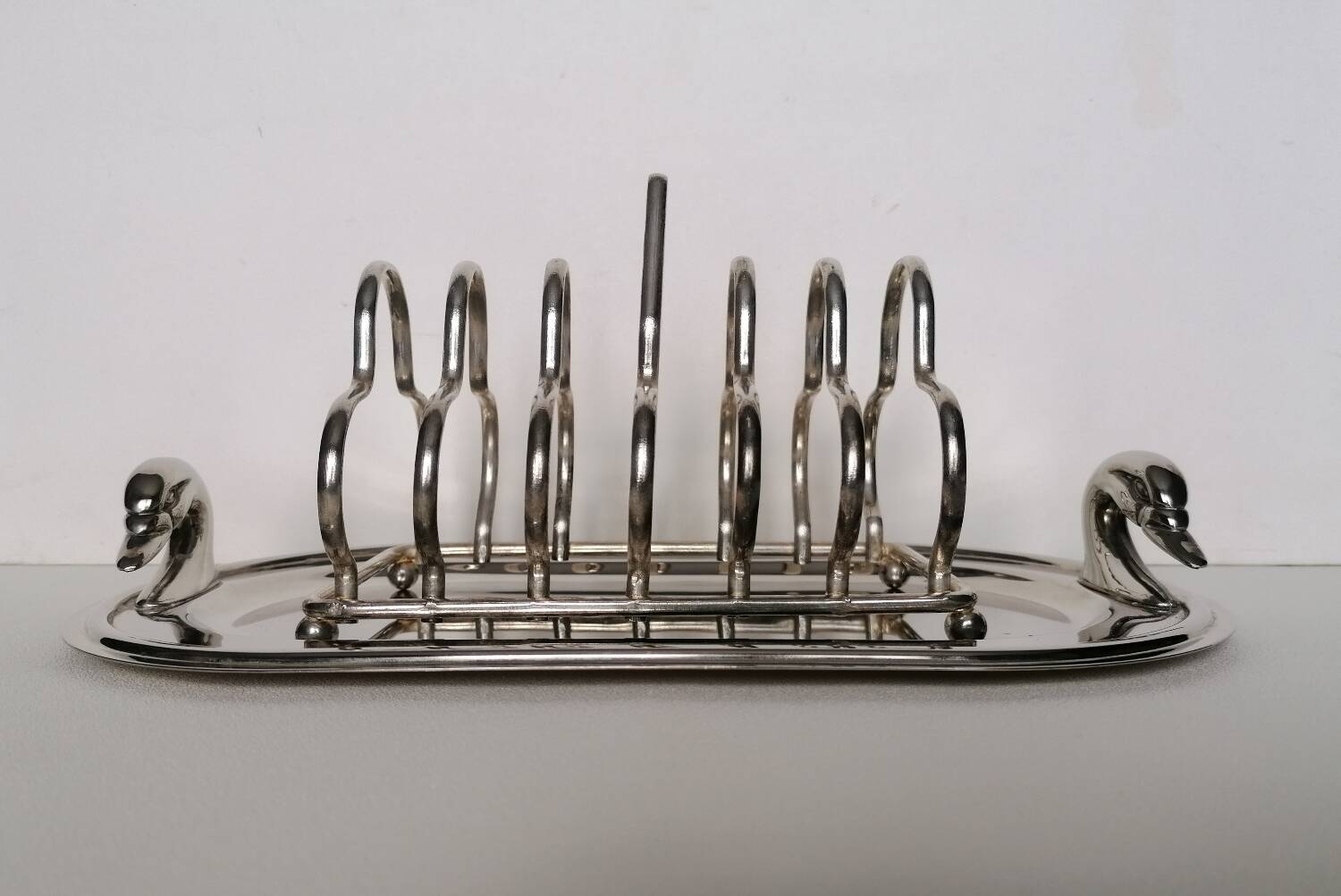 Silver metal taost holder
