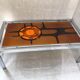 Metal and ceramic earthenware coffee table