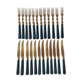 24-piece golden dessert cutlery set