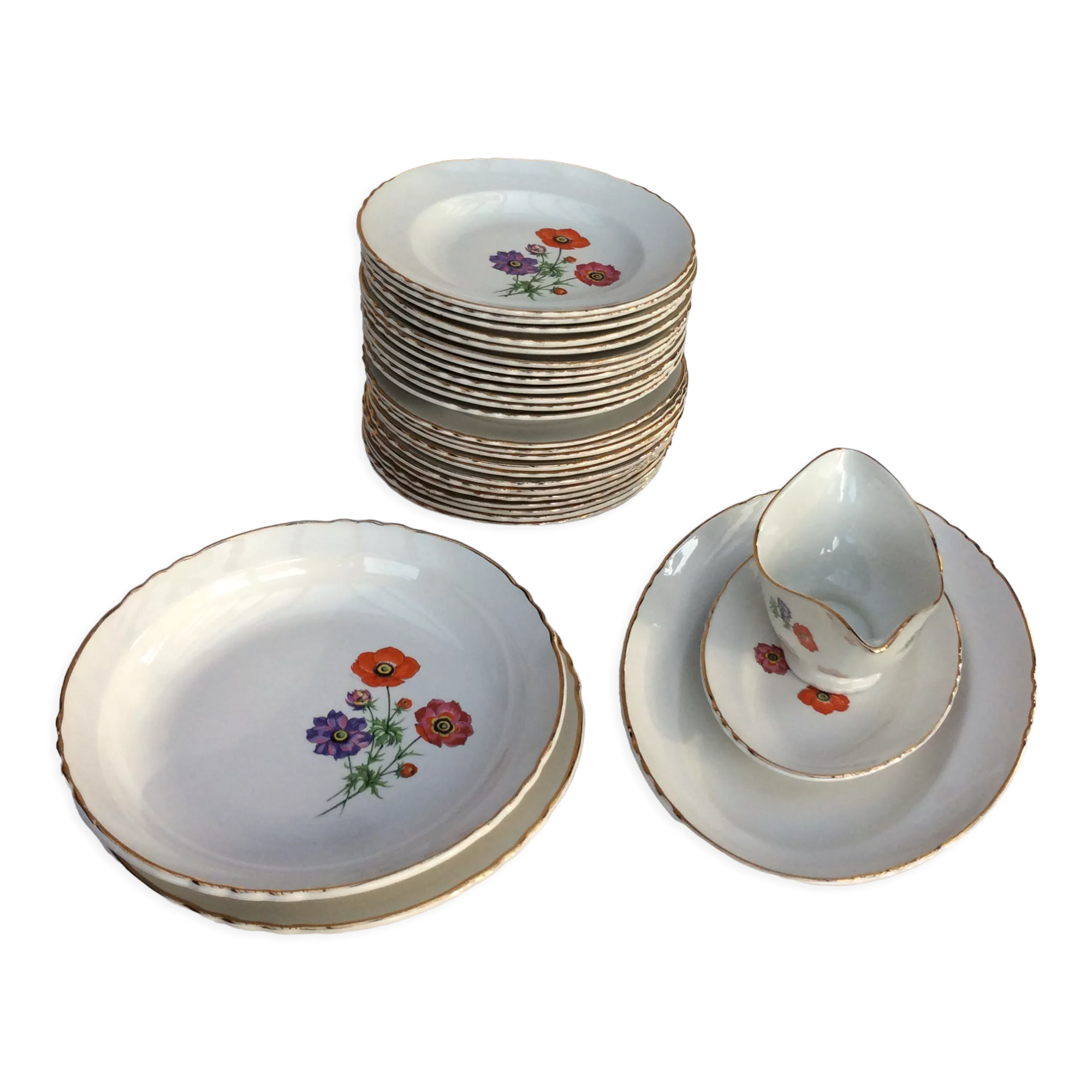Table service 29 pieces Orchies Moulin des Loups - vintage