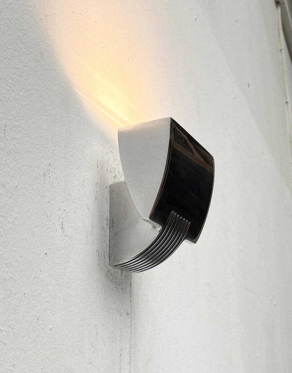 Vintage Postmodern Spanish wall sconces model Arqui Pe in aluminium by O. & S. Devesa for Metalarte, 1990s, set of 2