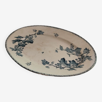 Oval opaque porcelain dish from Gien