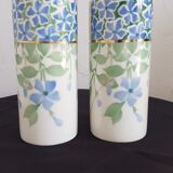 Pair of vases earthenware Keller Guérin Lunéville Periwinkle model