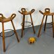 Set of 3 Brutalist Marbella Bar Stools by Sergio Rodrigues, 1960s