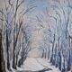 Snow landscape oil on canvas cardboard, unsigned